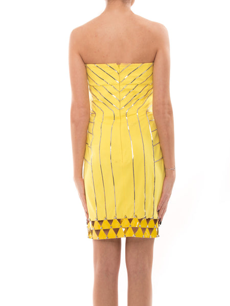 Versace Yellow Leather Dress