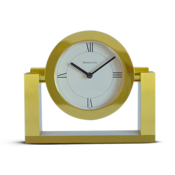 TIFFANY & CO. Brass Desk Clock